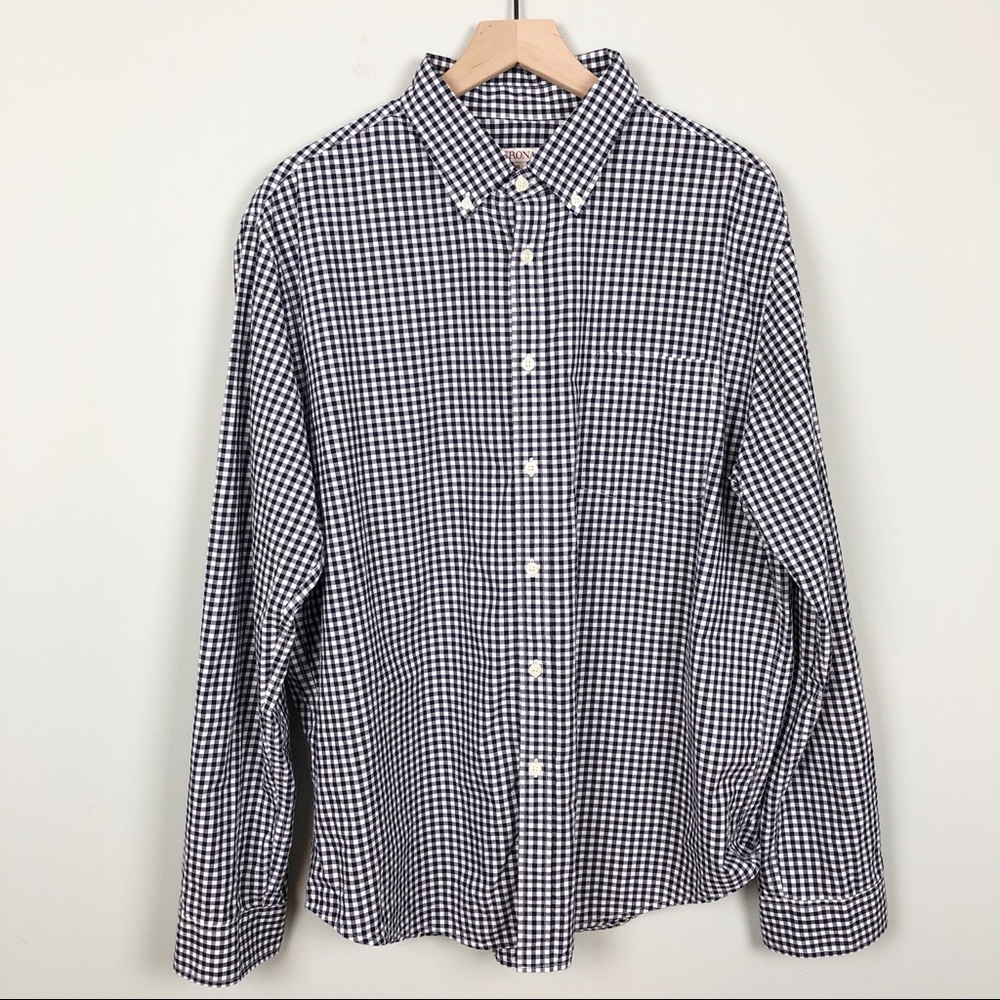 Merona | Black & White Gingham Print Button Down - Picture 2 of 7